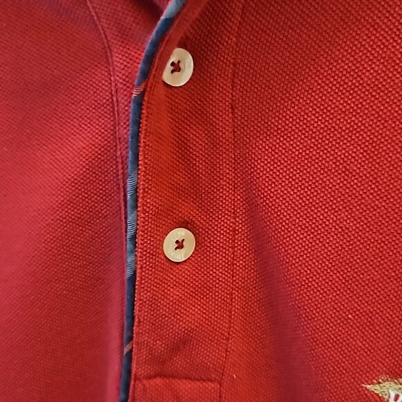Vintage Burberry Red Golf Polo Sz.Large - Picture 6 of 9